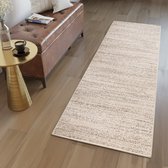 Tapiso Sari Tapijt Loper Beige Modern Woonkamer Hal Slaapkamer Maat- 70x100