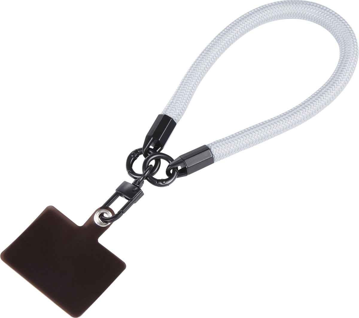 Universeel en afneembaar telefoon wristlet / Armband inclusief bevestigingsbatch Wit