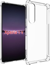 Sony Xperia 1 V Hoesje - MobyDefend Transparante Shockproof TPU Gelcase - Verstevigde Hoeken - Volledig Doorzichtig - GSM Hoesje - Telefoonhoesje Geschikt Voor Sony Xperia 1 V