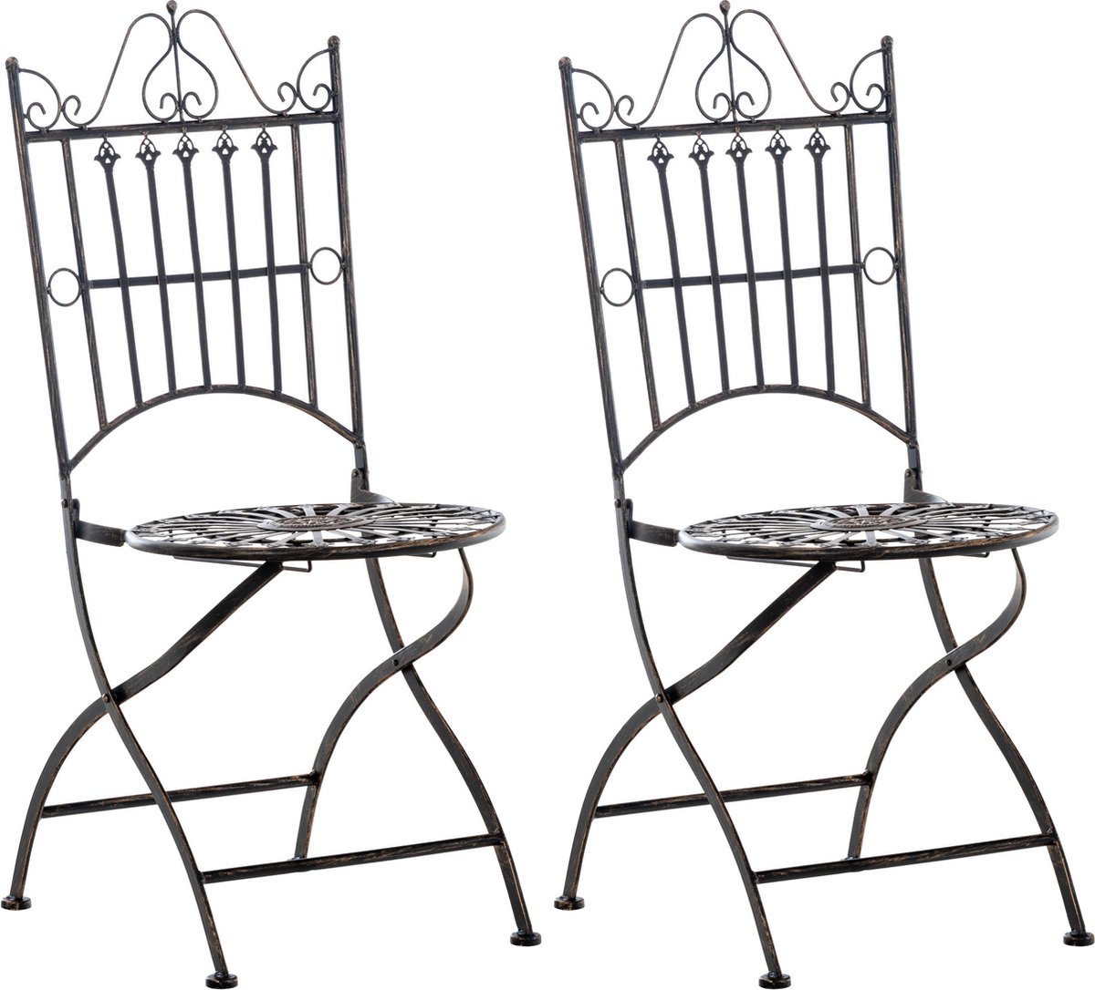 CLP Sadao Set van 2 tuinstoelen - Opvouwbaar - bronzen