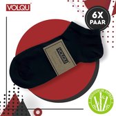 VOLQU® - 6 Paar - Bamboe Sneaker Sokken - Enkelsokken - Dames - Maat 35-39 - Zwart