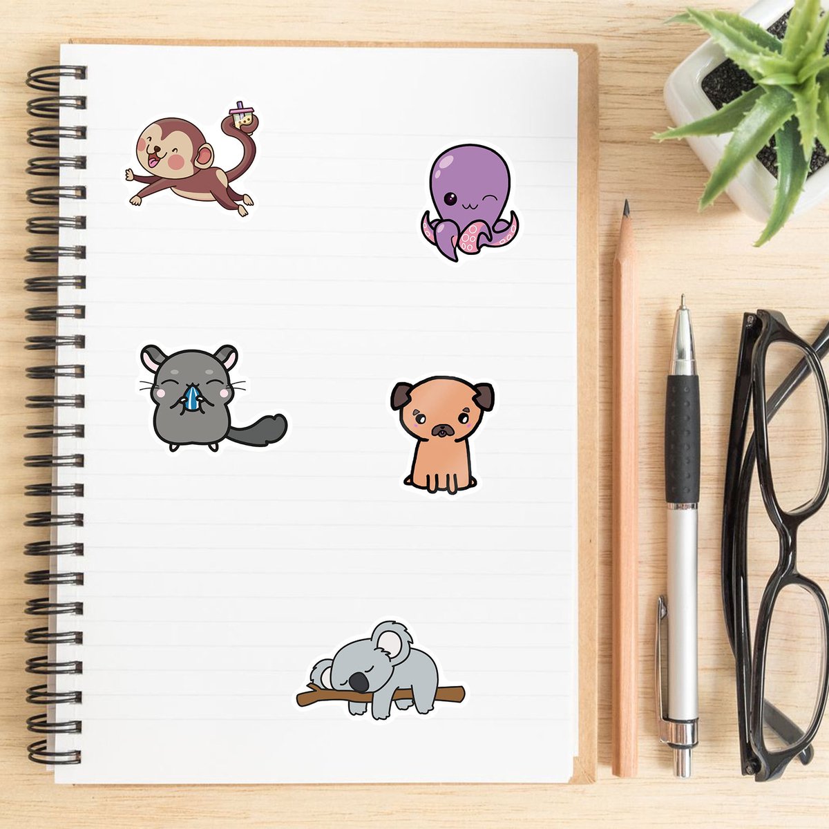 Schattige Dieren Stickers 50 Stuks - Animals Stickers — afbeelding 4
