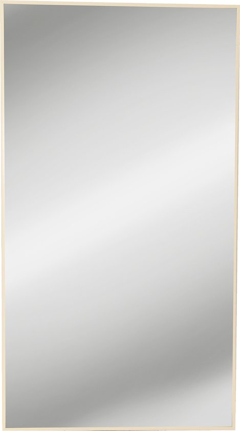 Grote Passpiegel Rechthoek Beige - Metaal - Spiegel - Hangspiegel - Wandspiegel - 180x100 cm