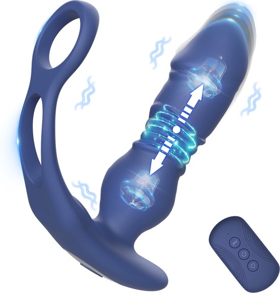 Foto: Intimate p spotmaster stotende prostaat stimulator prostaat vibrator met dubbele penisring anaal speeltje met dubbele motor sex toys voor mannen zachte anus massager discrete verpakking 