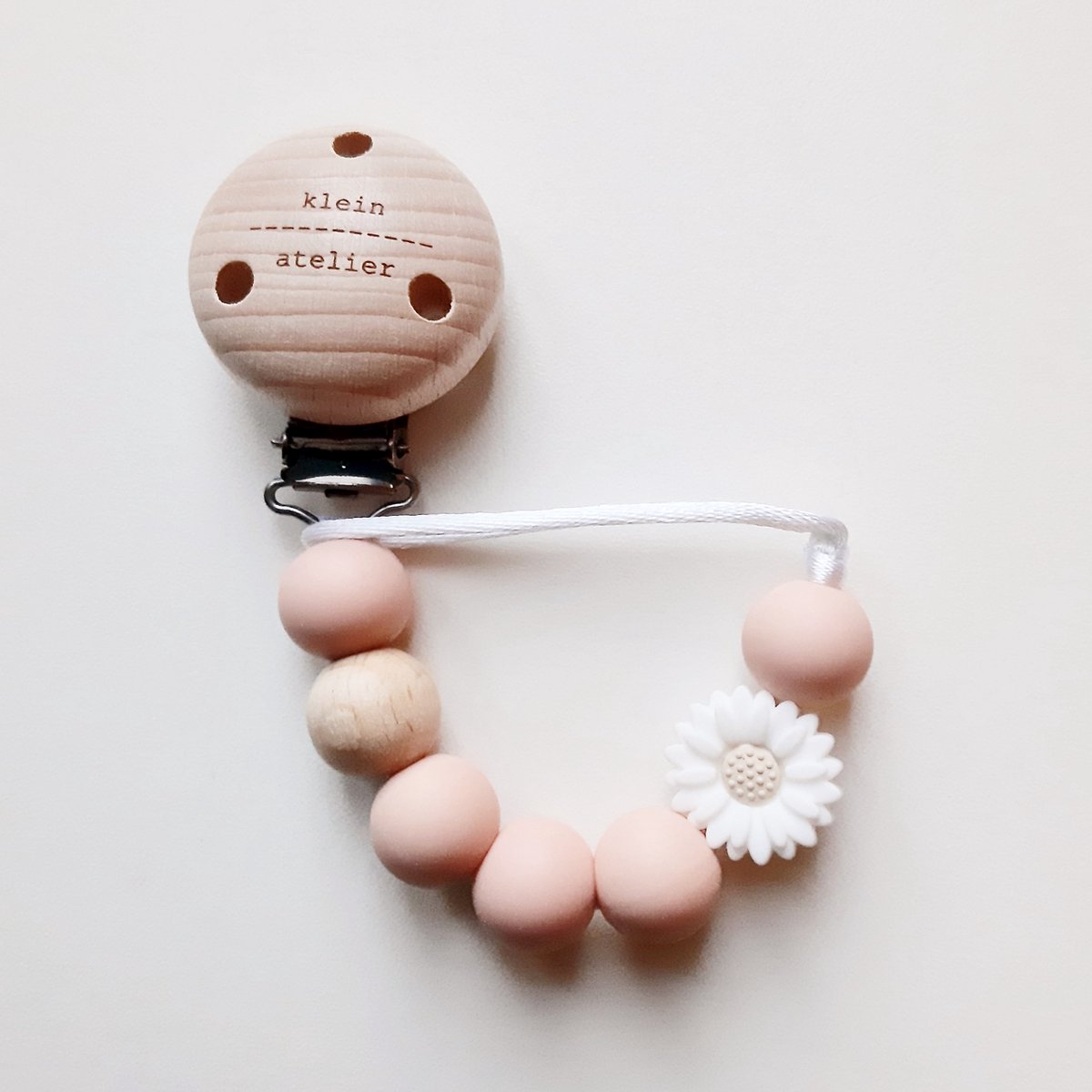 Goedkoopste Fopspeenketting newborn bloem, peachy