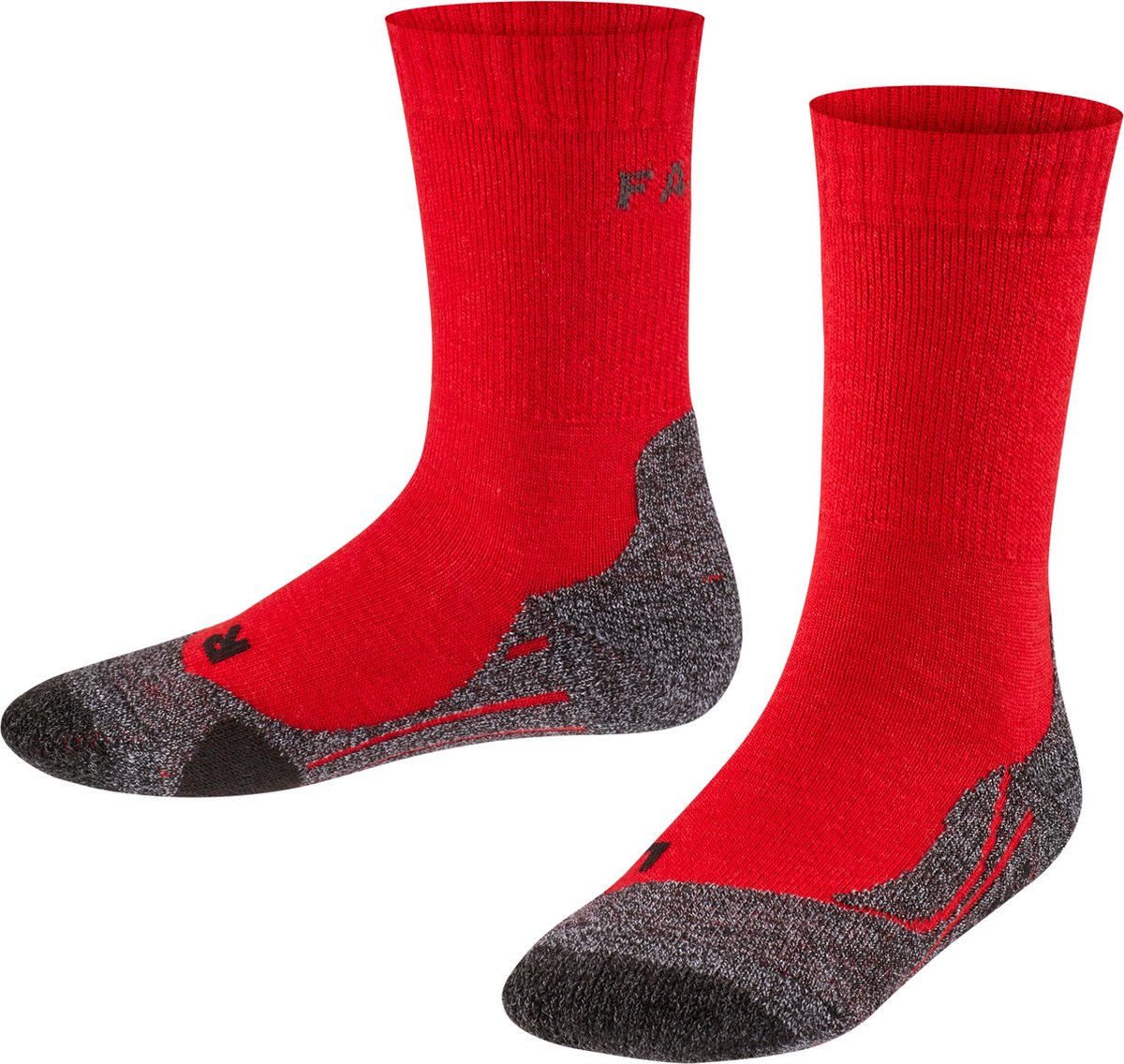 FALKE TK2 Wandelsokken anti blaren medium padding merinowol sportsokken kinderen Rood