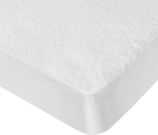 Drap- housse protège-matelas imperméable UNIFICATO 160x200cm - tissu éponge 100% coton - blanc