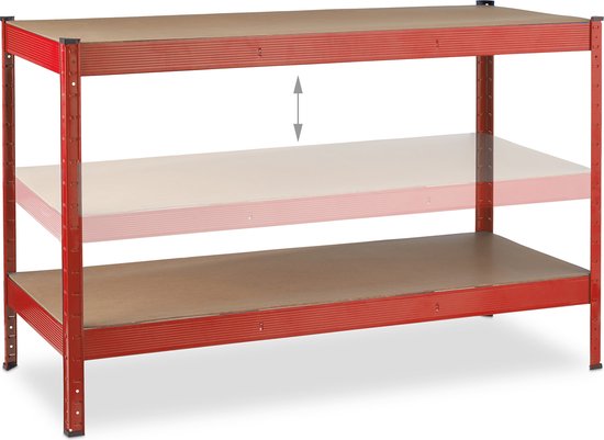 FORCE 10318R-610 Jumbo serie gereedschapswagen gevuld FOAM (610 delig) Rood