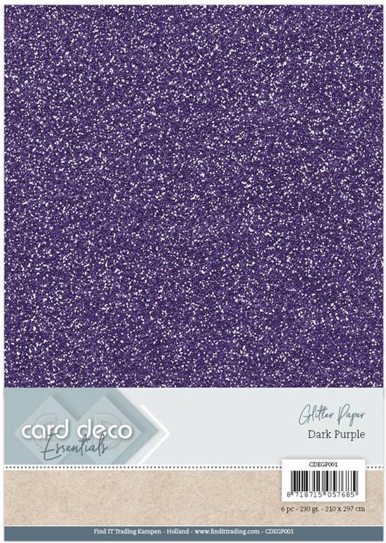 Card Deco Essentials Glitter Paper Dark Purple