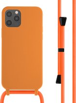 Coque avec cordon iPhone 12 Pro / 12 - Coque en Siliconen iMoshion avec cordon - Oranje