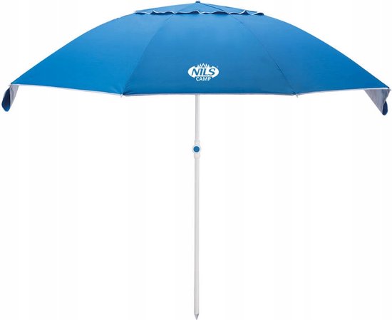 Strandparasol en Strandtent - Blauw - 190 cm - met Draagtas - SPF 40 - Verstelbaar en Kantelbaar - Zonbescherming - Zonwering - Parasol - Stokparasol - Tuinparasol - Tent - Strandtent - Windscherm - Zonnescherm