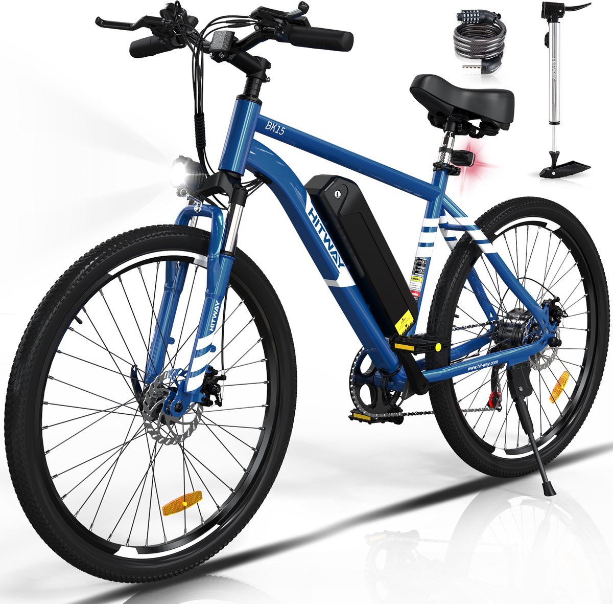 Hitway BK15 Elektrische Fiets | E-bike met Afneembare Accu | 26 Inch | 250W Motor | 11.2Ah | Blauw
