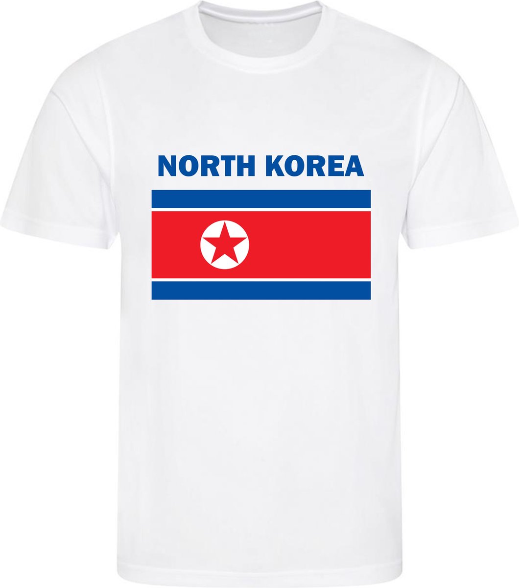 Noord-Korea - North Korea - T-shirt Wit - Voetbalshirt - Maat: L - Landen shirts