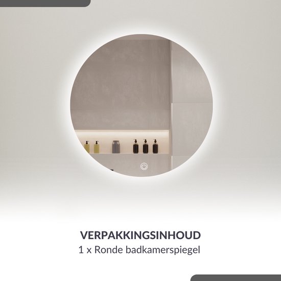 SensaHome Ronde LED Badkamerspiegel Frameloos Dimbaar & Anti-Condens