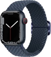 Nylon bandje - geschikt voor Apple Watch series 1/2/3/4/5/6/7/8/9/SE/SE 2/Ultra/Ultra 2 met case size 42 mm / 44 mm / 45 mm / 49 mm - donkerblauw