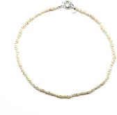 Ketting Short Freshwater Pearls Zilver | Stainless steel met een mooie zilveren plating | Messing - 38 cm | Buddha Ibiza