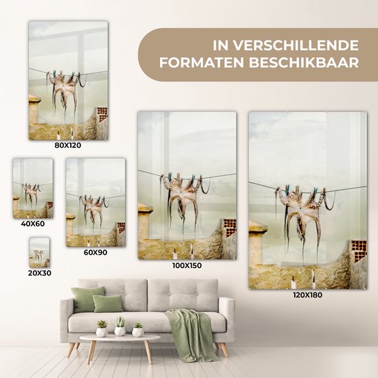 Pieuvre sur corde à linge, disponible en différentes tailles: 80x120, 40x60, 60x90, 20x30, 100x150, 120x180 cm.