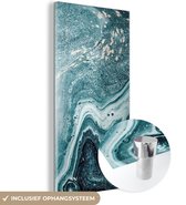 MuchoWow® Peinture sur verre 60x120 cm - Peinture sur verre acrylique - Pierres précieuses - Blauw - Nature - Marbre - Abstrait - Photo sur verre - Peintures