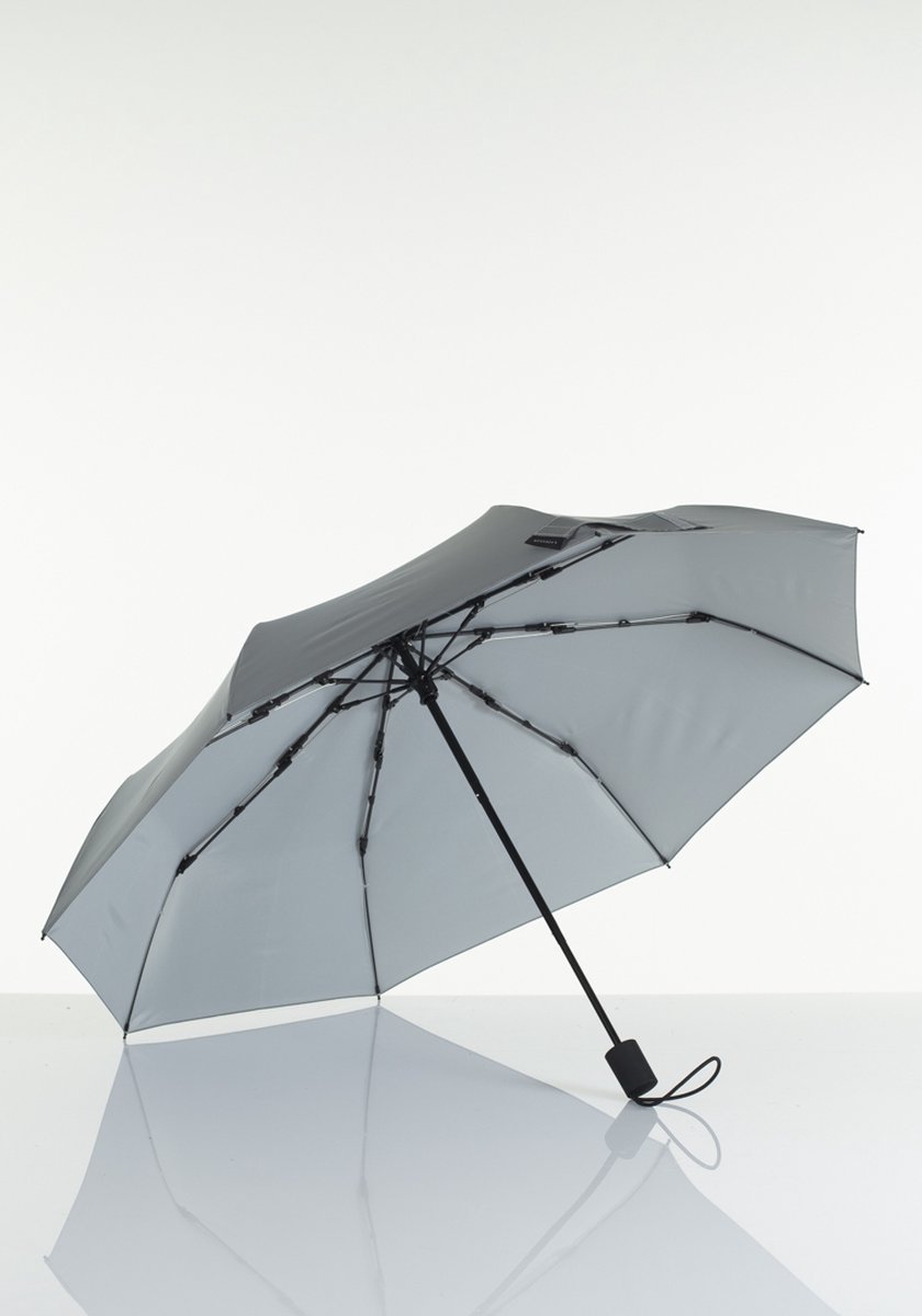 Lasessor - Paraplu – Grijs - Zilver – 24cm - Volledig - Reflecterende – Manuele – Reis - Stormparaplu