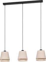 EGLO Tabley Hanglamp - E27 - 89 cm - Natuur/Bruin/Zwart - Textiel