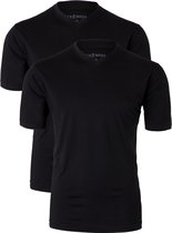 Casa Moda  T-shirts (2-Pack) - V-neck - zwart -  Maat XXXXL