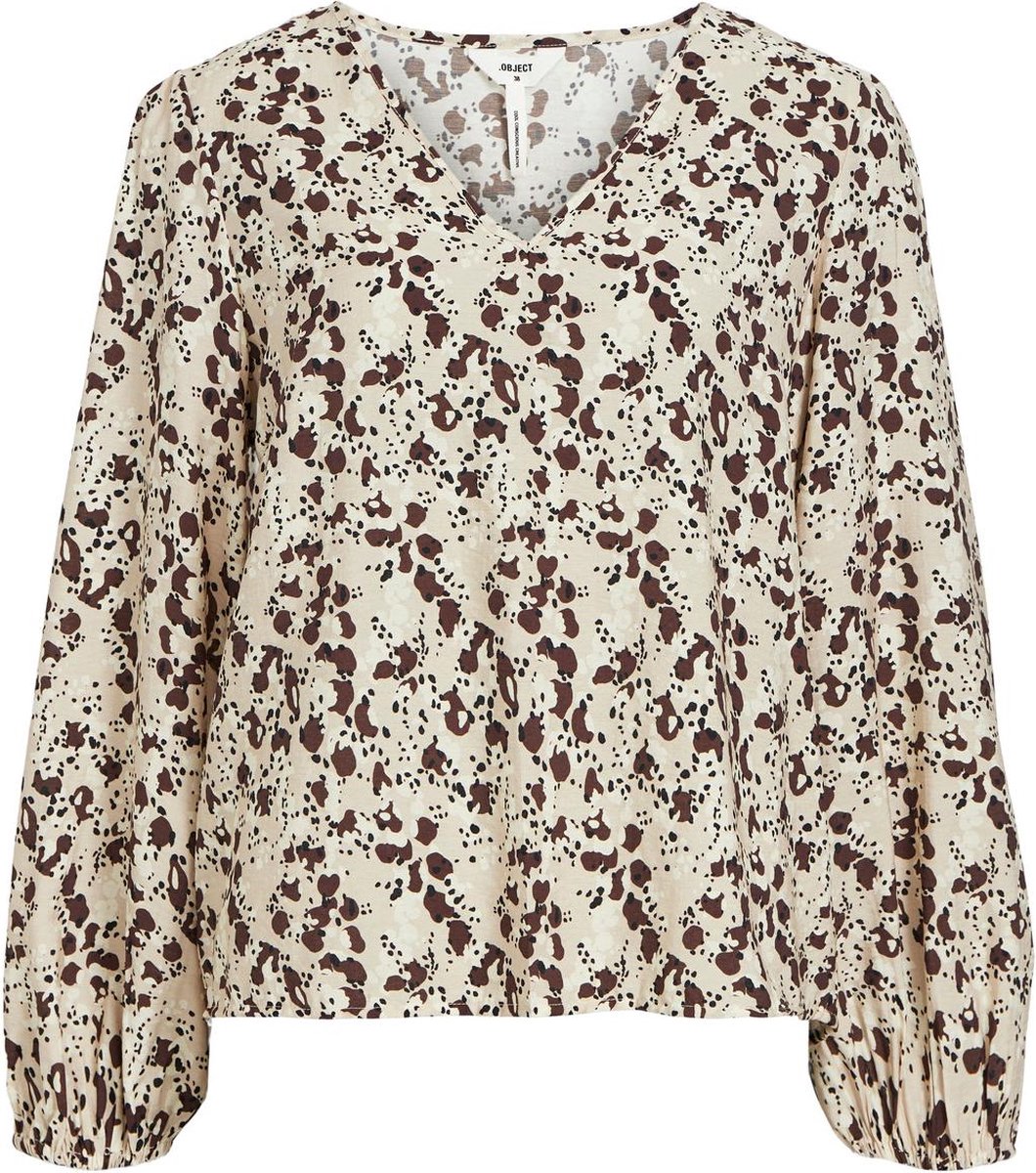 OBJECT OBJLEONORA L/S V-NECK TOP NOOS Dames Top - Maat 40