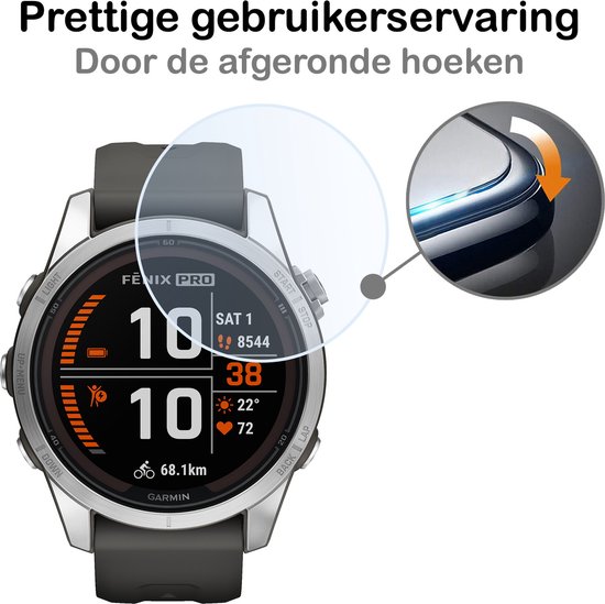 Screenprotector - 3 Stuks - Geschikt voor Garmin Fenix 7S Pro - Sterk & Shockproof - Tempered Glass - Gehard Glas - Beschermglas Screen Cover - Bescherm Protector voor Smartwatch