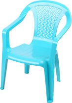 Sunnydays Kinderstoel - blauw - kunststof - buiten/binnen - L37 x B35 x H52 cm - tuinstoelen