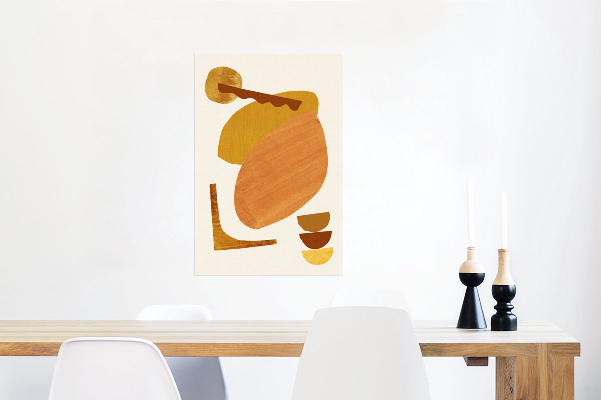 Poster Abstract - Vormen - Geel - Figuren - 40x60 cm