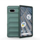 Casemania Hoesje Geschikt voor Google Pixel 7A Groen - Schok Bestendig Siliconen Back Cover