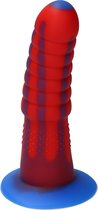 Ylva & Dite - Aria - Siliconen Anale / Vaginale dildo - Made in Holland - Fel Rood / Donker Blauw