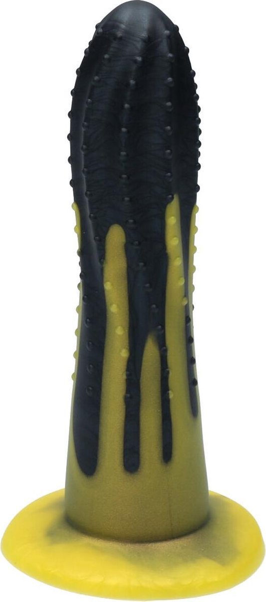 Goedkoopste Ylva & Dite - Prickly Pear - Siliconen dildo - Made in Holland - Zwart Metallic / Flash Gold