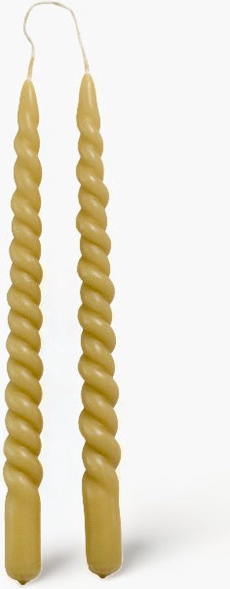 Rustik Lys - Swirl - Swirl kaarsen - Sand - gedraaide kaarsen - 2.1 x 29 cm - set van 2 stuks
