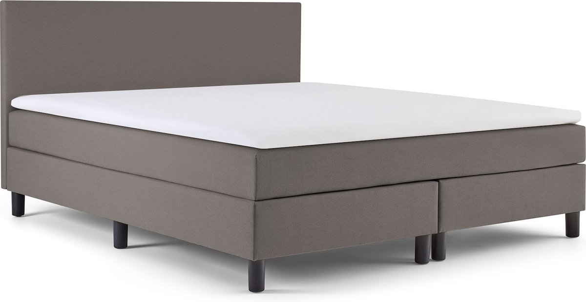 Maxi Owen Plus Boxspring 120x200 cm - Gestoffeerde Boxspring met Matras - Bed - Graphite - Tweepersoonsbed
