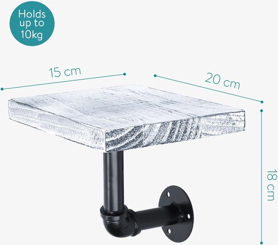 Navaris Wandplank - Set van 3 ronde houten planken voor aan de muur | bol