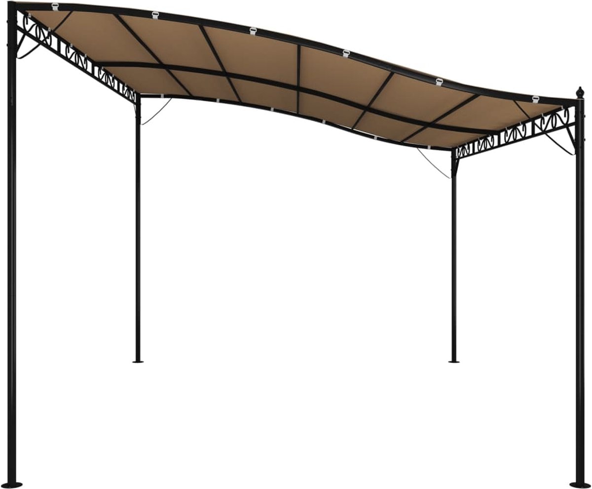 vidaXL Luifel 4x3 m 180 g/m² stof en staal taupe