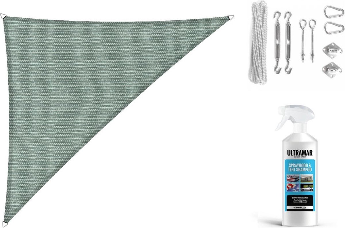 Shadow Comfort 90 graden driehoek 4x5x6,4m Country Blue met Bevestigingsset