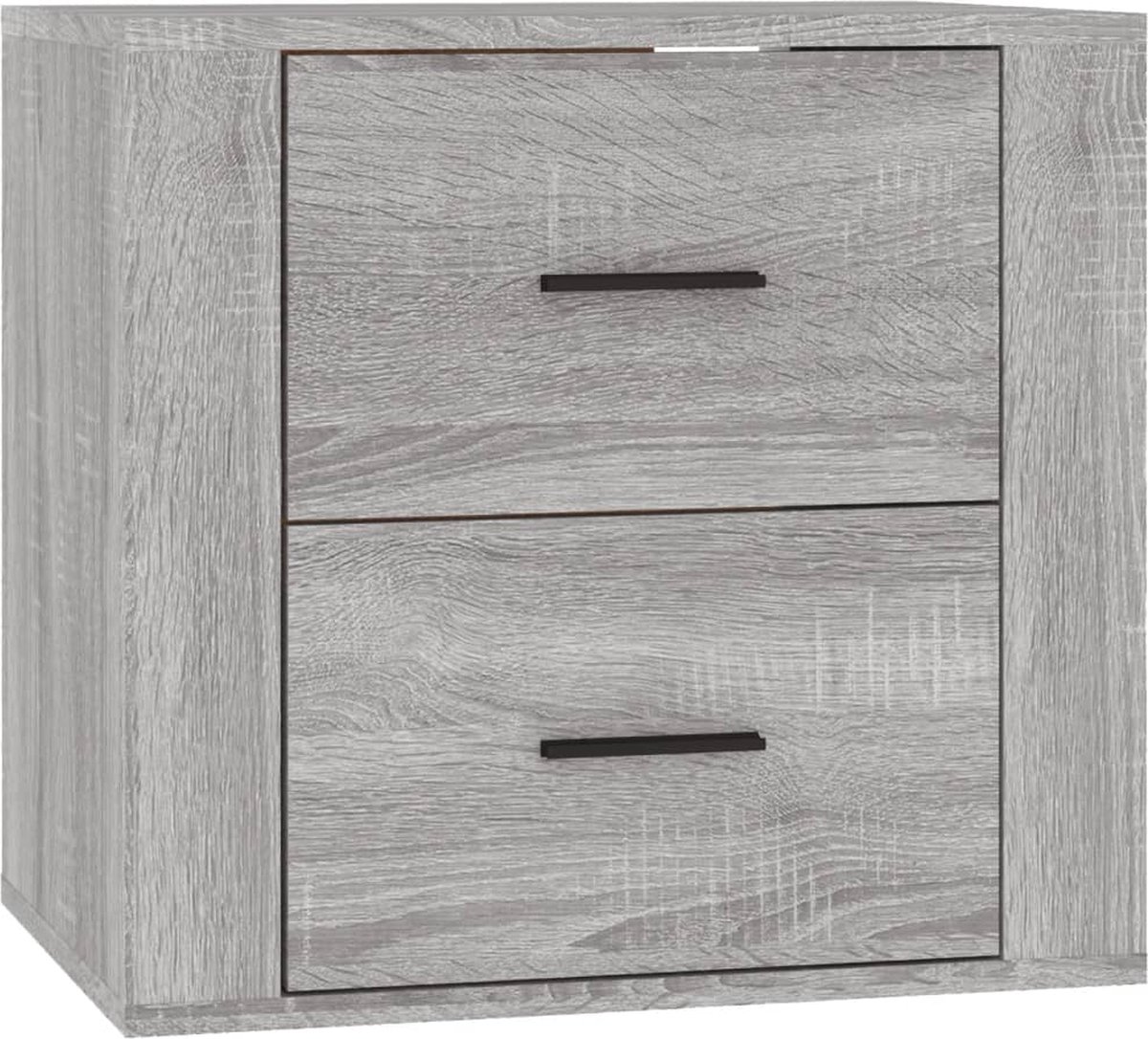 vidaXL Nachtkastje - wandgemonteerd - 50x36x47 - cm - grijs - sonoma - eikenkleur grijs sonoma eiken