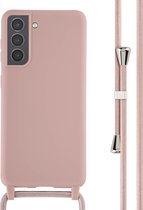 iMoshion Hoesje Geschikt voor Samsung Galaxy S21 Hoesje Met Koord - iMoshion Siliconen hoesje met koord - roze