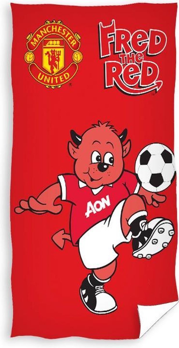 Manchester United Handdoekje Fred The Red 30 X 50 Cm Rood