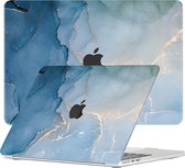 Lunso - Geschikt voor MacBook Air 15 inch (2023) - cover hoes - Aciano Azul - Vereist model A2941