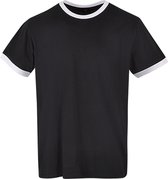 Herenshirt 'Ringer Tee' met gekleurde details Black/White - 5XL