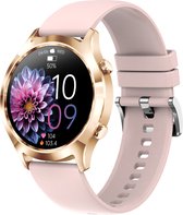 Kiraal Deluxe 3 - Smartwatch Dames - Stappenteller - Full Screen - Fitness Tracker - Activity Tracker - Smartwatch Android & IOS - Roze