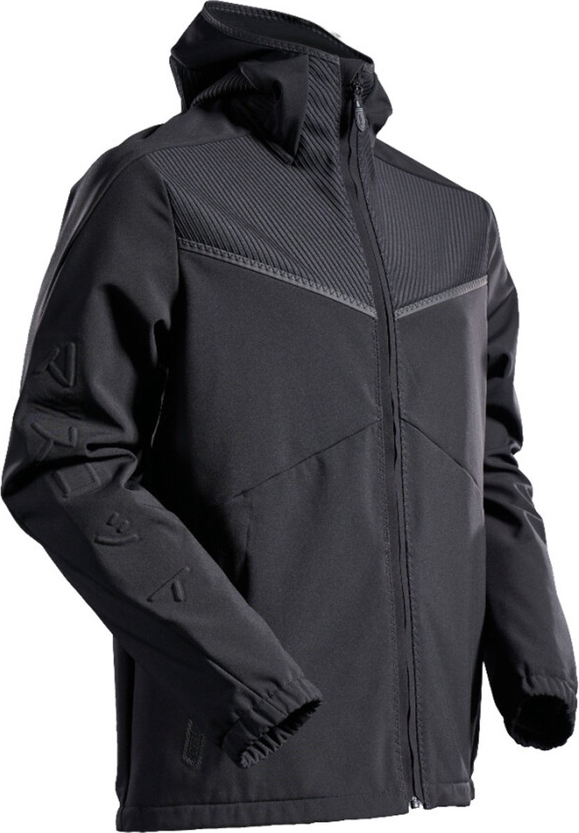 MASCOT Customized Softshell jas capuchon - 22102-649 - zwart - maat M