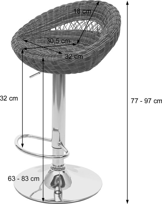 EUGAD barkruk, in hoogte verstelbare barkruk, draaikruk, ergonomische stoel, bistrokruk, gestoffeerde kruk met fluwelen bekleding, met rugleuning, voetsteun, van metaal, donkergrijs,1051BY-1