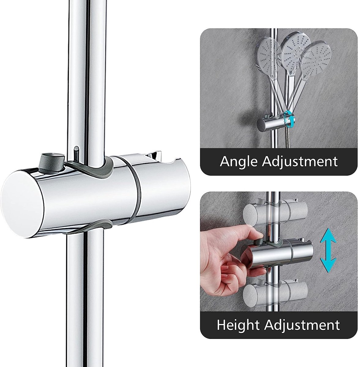 Douchestang 68cm RVS douchestang met drukknopschuif wandbeugels