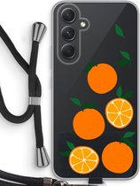 Case Company® - Hoesje met koord geschikt voor Samsung Galaxy A54 hoesje met Koord - Will you be my clementine - Telefoonhoesje met Zwart Koord - Bescherming aan alle Kanten en Over de Schermrand