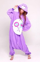 KIMU Onesie Care Bear Purple - Taille 110-116 - Care Bear Pack Share Bear Costume Lollipops Kids Bear Suit Bear Pyjama Festival