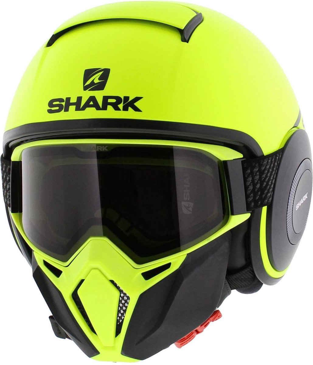 Shark Helm Street Drak Neon serie mat geel zwart XS - Motorhelm Scooterhelm
