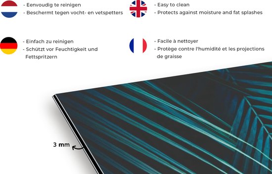 Spatscherm keuken 80x40 cm - Kookplaat achterwand Palm - Palmboom - Tropisch - Muurbeschermer - Spatwand fornuis - Hoogwaardig aluminium